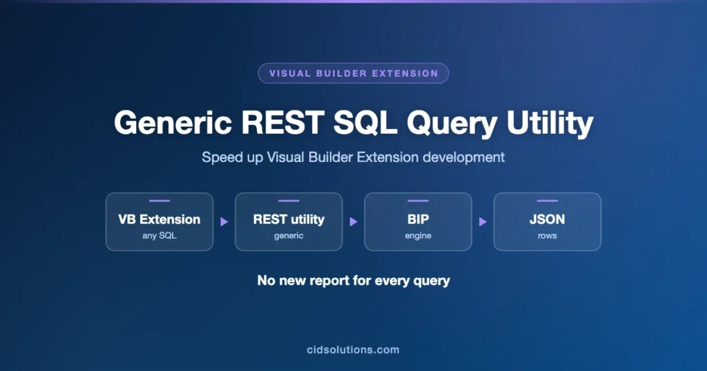 Generic REST SQL Query Utility: Speed up Visual Builder Extension development